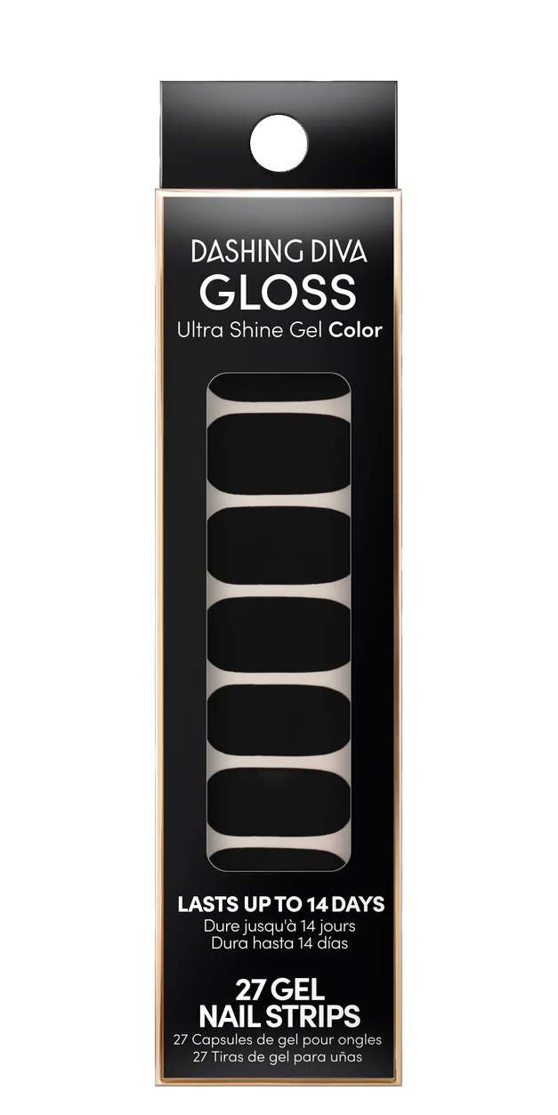 Dashing Diva Gloss Ultra Shiny - Gel Nail Strips - Black French Tip Nails