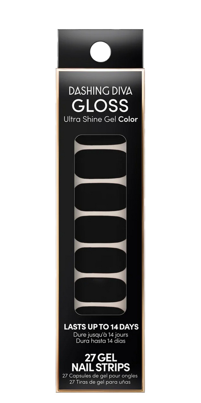 Dashing Diva Gloss Ultra Shiny - Gel Nail Strips - Black French Tip Nails