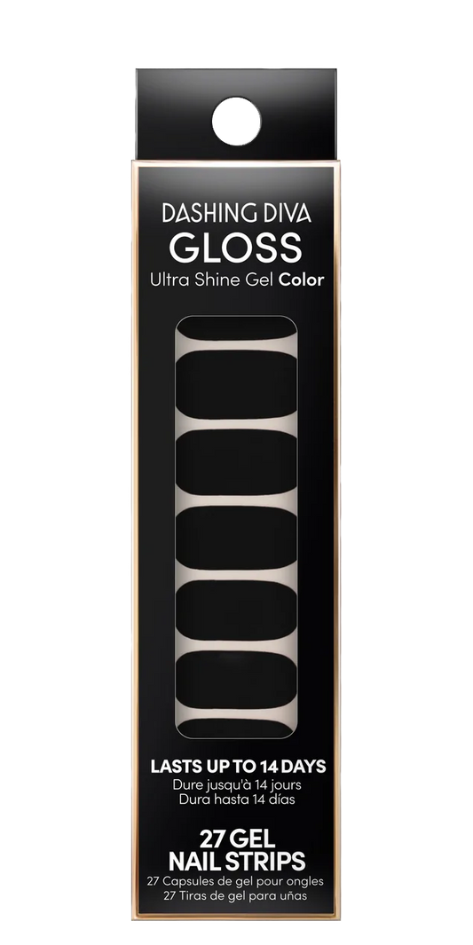 Dashing Diva Gloss Ultra Shiny - Gel Nail Strips - Black French Tip Nails